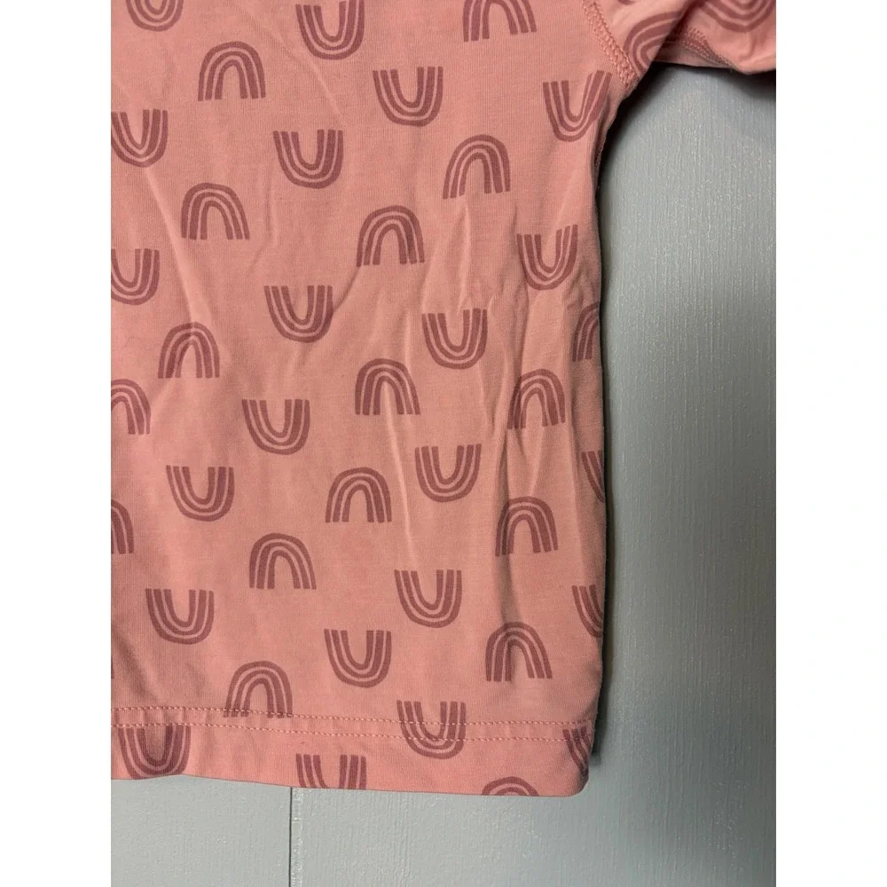 Hanna Andersson Hannasoft Pink Rainbow Tencel Pajama Set Kids Size 2T 85cm
